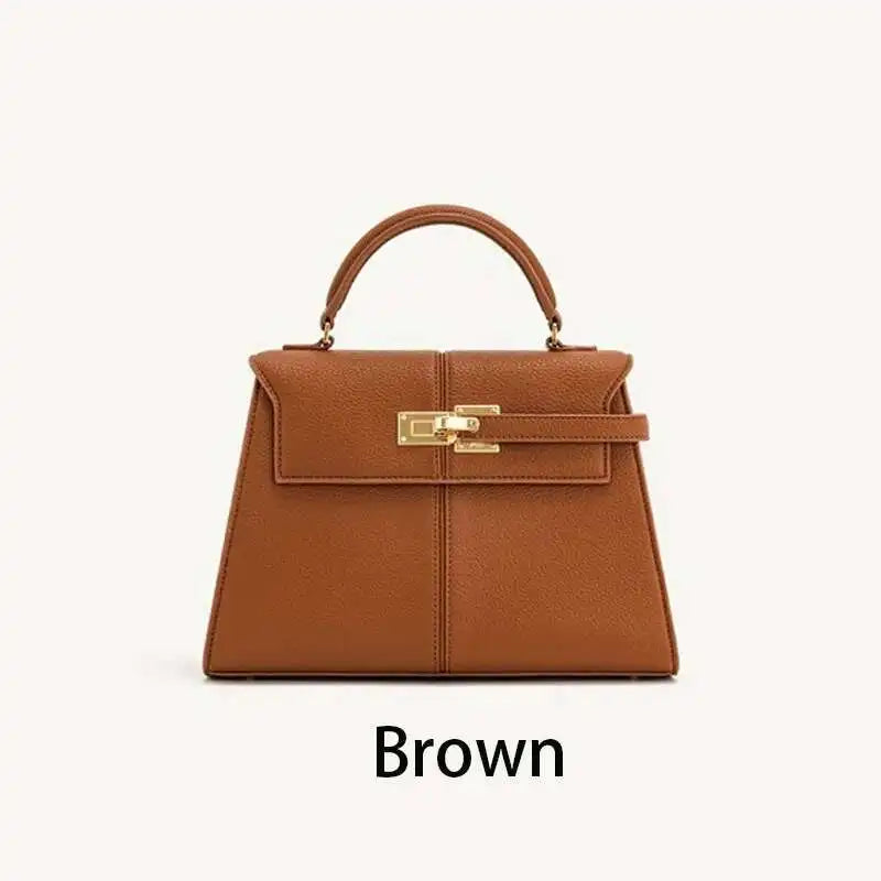 Trapezoidal Crossbody Leather Bag for Women – Versatile PU Top-Handle Handbag, Fashionable Casual Day Clutch Purse