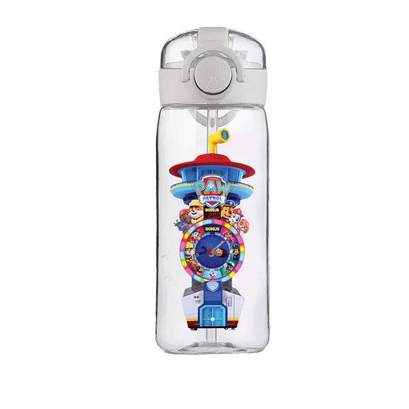 400ml PAW Patrol Chase Water Bottle – Leak-Proof Cartoon Plastic Cup with Straw for Kids, School, and Outdoor Sports Use