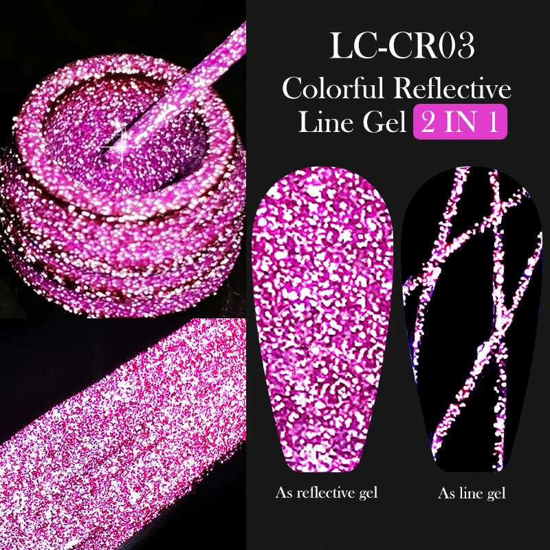 5ml Metallic Gold & Silver Liner Gel – Super Bright Mirror Nail Art Drawing Gel for French Tips & Design