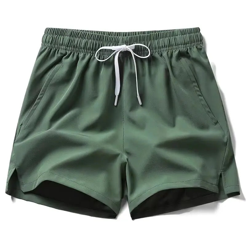 Summer Three-Piece Sports Shorts – Unisex Running Pants with Zipper Pockets for Beach and Casual Wear