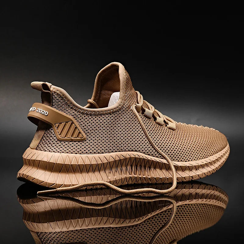 Unisex Breathable Running Sneakers – Non-Slip Knit Mesh Lace-Up Trainers for Outdoor Jogging, Hiking, and Training, Lightweight EVA Cushion Shoes