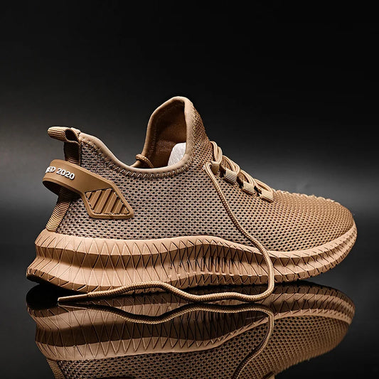 Unisex Breathable Running Sneakers – Non-Slip Knit Mesh Lace-Up Trainers for Outdoor Jogging, Hiking, and Training, Lightweight EVA Cushion Shoes