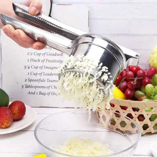 Stainless Steel Potato Ricer & Masher – Heavy-Duty Fruit and Vegetable Press for Puree, Juicing, and Mashing