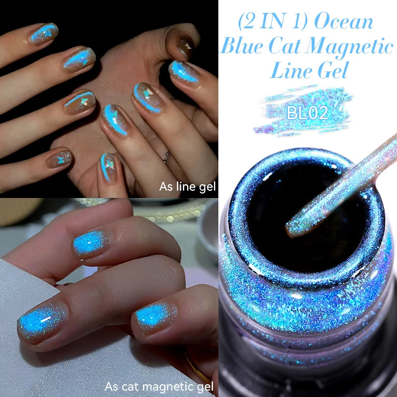 5ml Metallic Gold & Silver Liner Gel – Super Bright Mirror Nail Art Drawing Gel for French Tips & Design