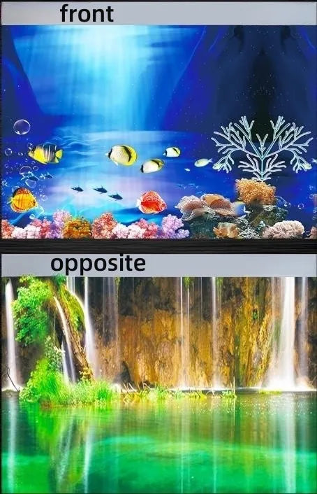 3D Double-Sided Aquarium Background Poster – Ocean Plants Landscape Decoration for Fish Tank Setup (Multiple Sizes)