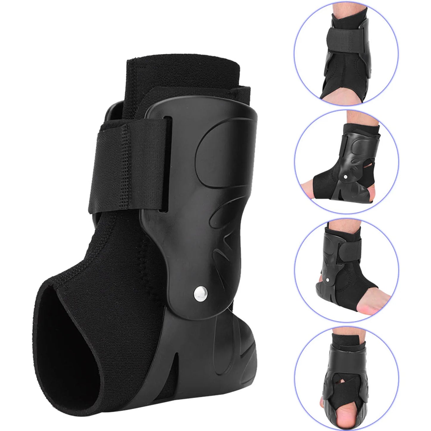 Breathable Ankle Support Brace – Compression Foot Guard Strap for Bone Care and Injury Prevention, Elastic Black Wrap