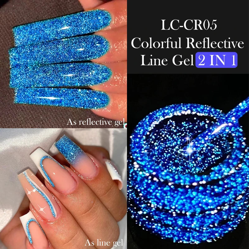 7ml Metallic Chrome Silver Mirror Effect Gel – Super Bright Line Art & French Tip Nail Painting Gel Polish