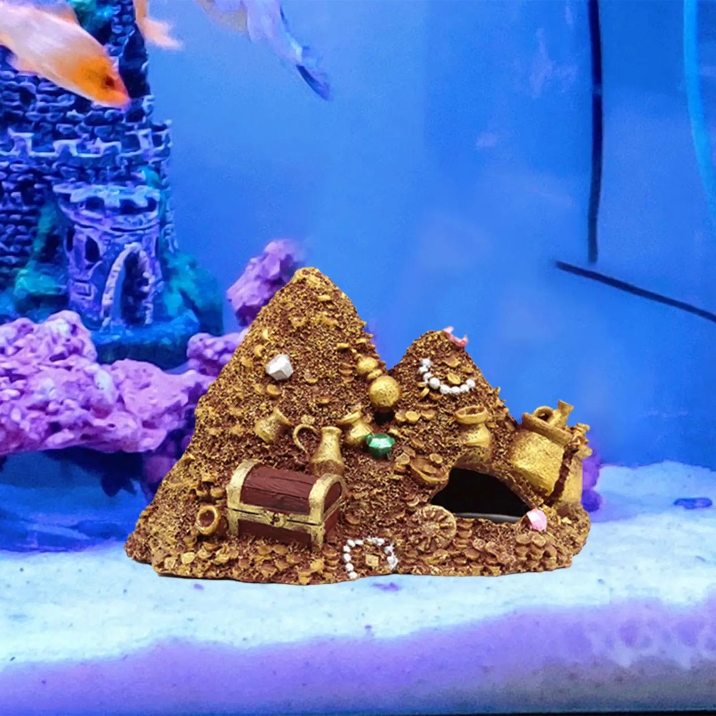 Aquarium Rockery Bridge Decoration – Multifunctional Resin Cave Ornament for Fish Tank Landscaping and Tabletop Aquatic Displays