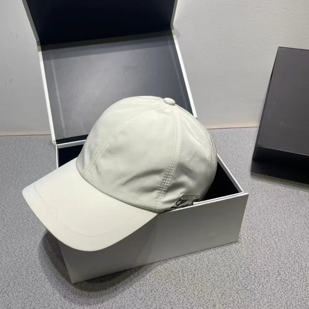 Unisex Embroidered Letter Baseball Cap – Adjustable Cotton Sun Hat with Inverted Iron Logo for Travel and Casual Wear