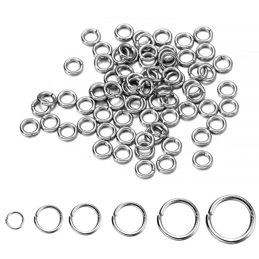 30–200pcs Stainless Steel Split Jump Rings – 3–25mm Open Loop Connectors for DIY Jewelry Making Accessories