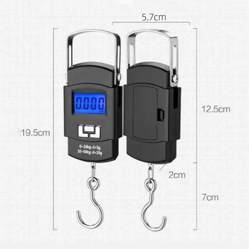 55kg/10g Digital Hanging Scale – Portable Electronic Hook Scale with LED Display and Multi-Unit Conversion