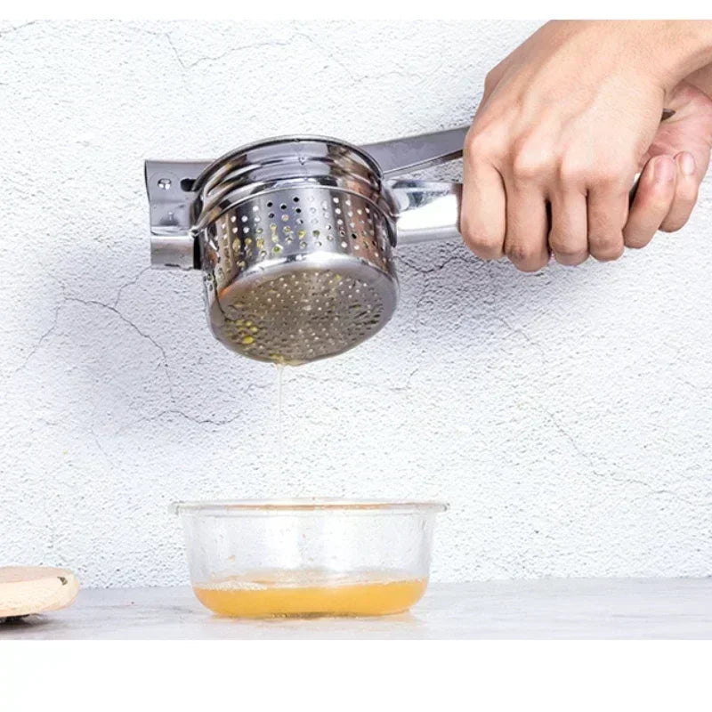 Stainless Steel Potato Ricer & Masher – Heavy-Duty Fruit and Vegetable Press for Puree, Juicing, and Mashing