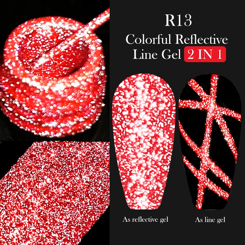 5ml Metallic Gold & Silver Liner Gel – Super Bright Mirror Nail Art Drawing Gel for French Tips & Design