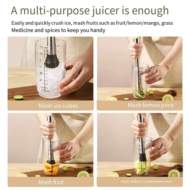Stainless Steel Ice Crusher Hammer & Muddler – Multipurpose Bar Tool for Cocktails, Popsicles, and Fruit Prep