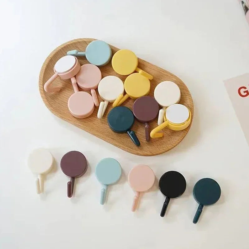 10PCS Strong Self-Adhesive Sticky Hooks – Durable Wall Hooks for Kitchen and Household Storage