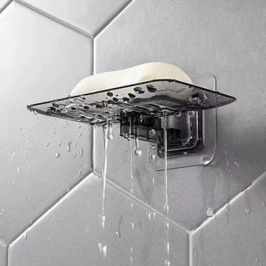 Wall-Mounted Double-Layer Soap Rack – No Drilling, Self-Adhesive Bathroom Sponge Holder & Soap Dishhome