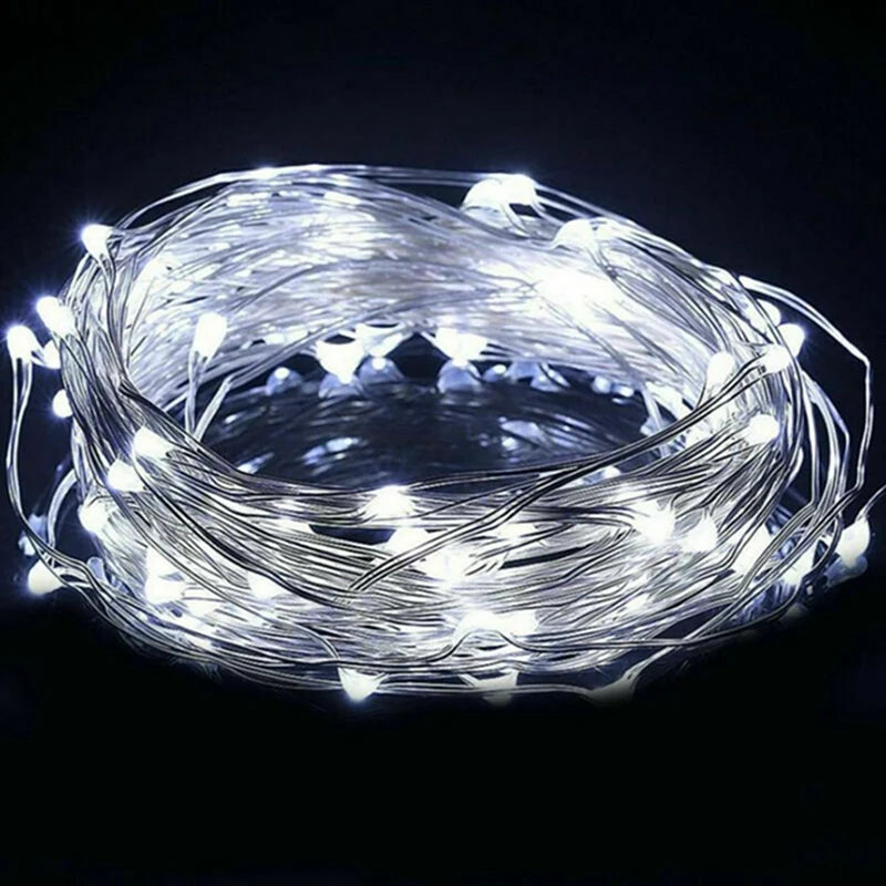Battery-Powered LED Fairy String Lights – Copper Wire Decorative Lights for Bedroom, Garden, Party, and Wedding