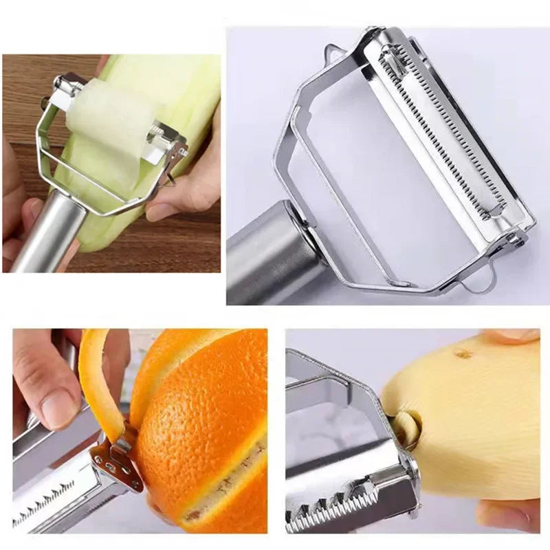 Stainless Steel Fruit & Vegetable Peeler – Multifunction Julienne Grater Slicer for Potato, Carrot, Cucumber & More