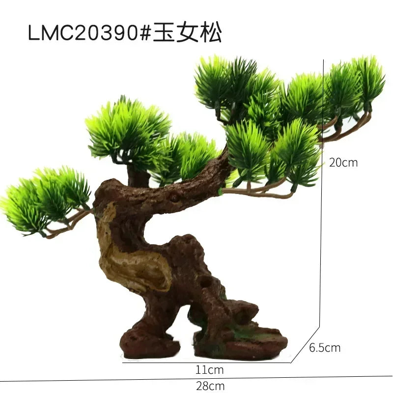 Simulation Aquarium Plant Decoration – Plastic Water Plants, Flowers, Trees, and Rock Accessories for Fish Tank Landscaping
