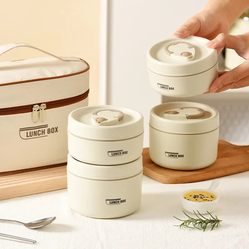 Stackable Stainless Steel Insulated Bento Lunch Box – Leakproof & Microwavable Food Container with Separate Layers