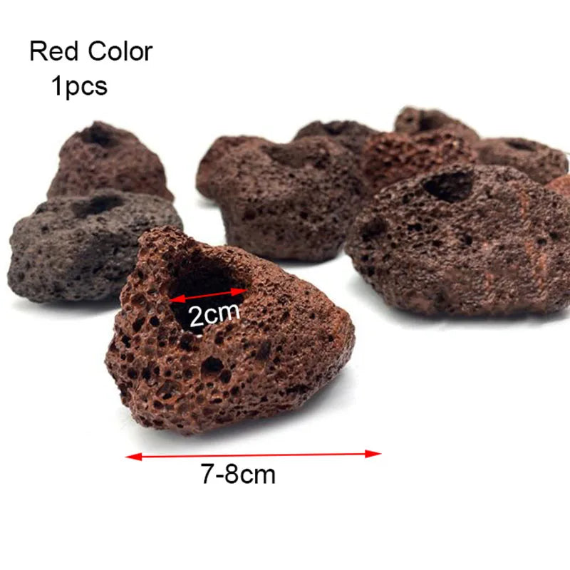Volcanic Ceramic Aquarium Planting Cup – Fish Tank Decoration for Fixing Aquatic Plants and Filter Support (Black, 7–8cm)