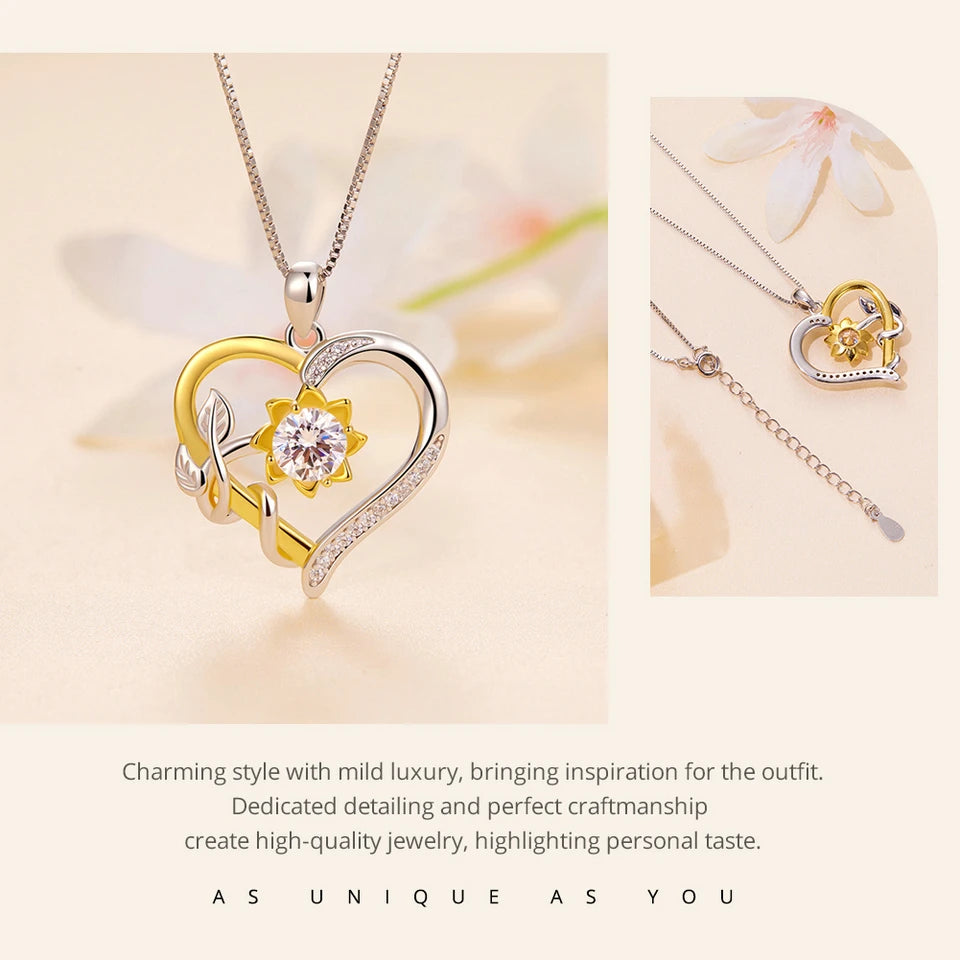 1 Carat Heart-Shaped Moissanite Pendant Necklace – D Color VVS1 Stone with 925 Sterling Silver Chain for Women