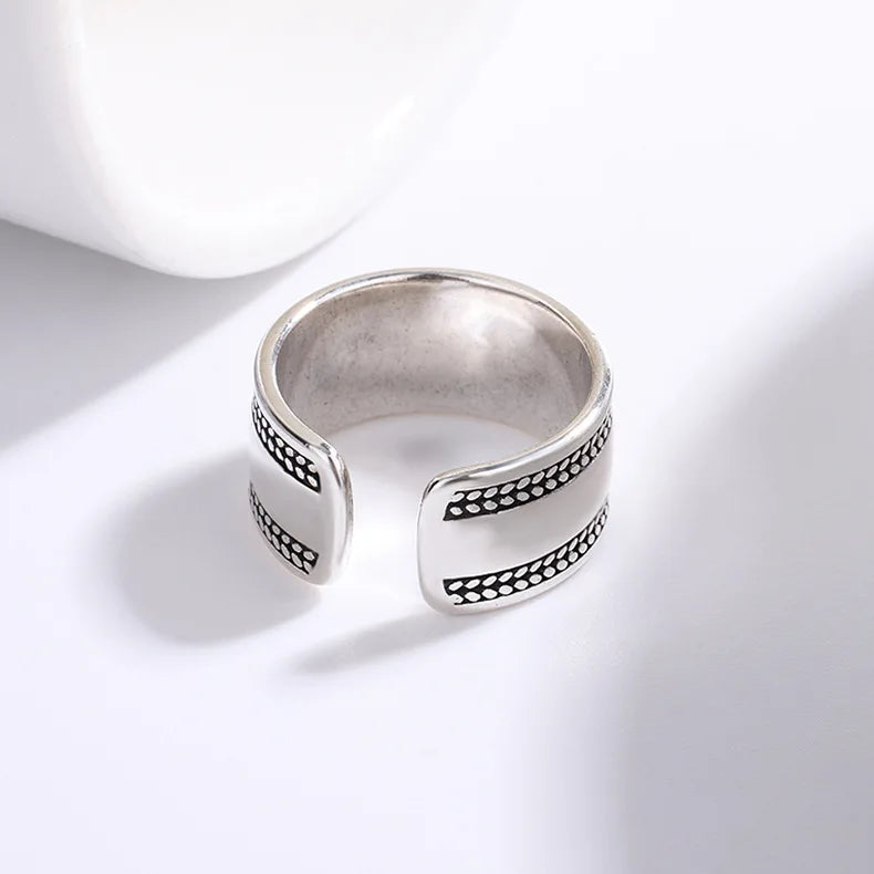 925 Sterling Silver Adjustable Heart Ring – Vintage-Inspired Classic Cocktail Jewelry for Women