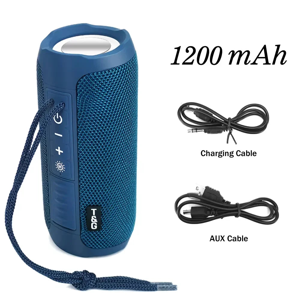TG227 Portable Waterproof Bluetooth Speaker with Lamp – Upright Wireless Loudspeaker with Stereo Sound, TF Card & FM Radio