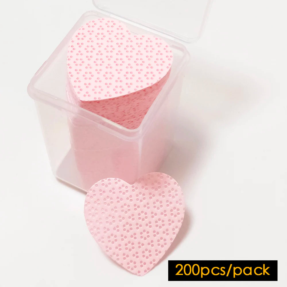 200 Pcs Lint-Free Nail Wipes – Non-Woven Nail Polish Remover Pads for Gel Cleaning, Eyelash Extension & Salon Use