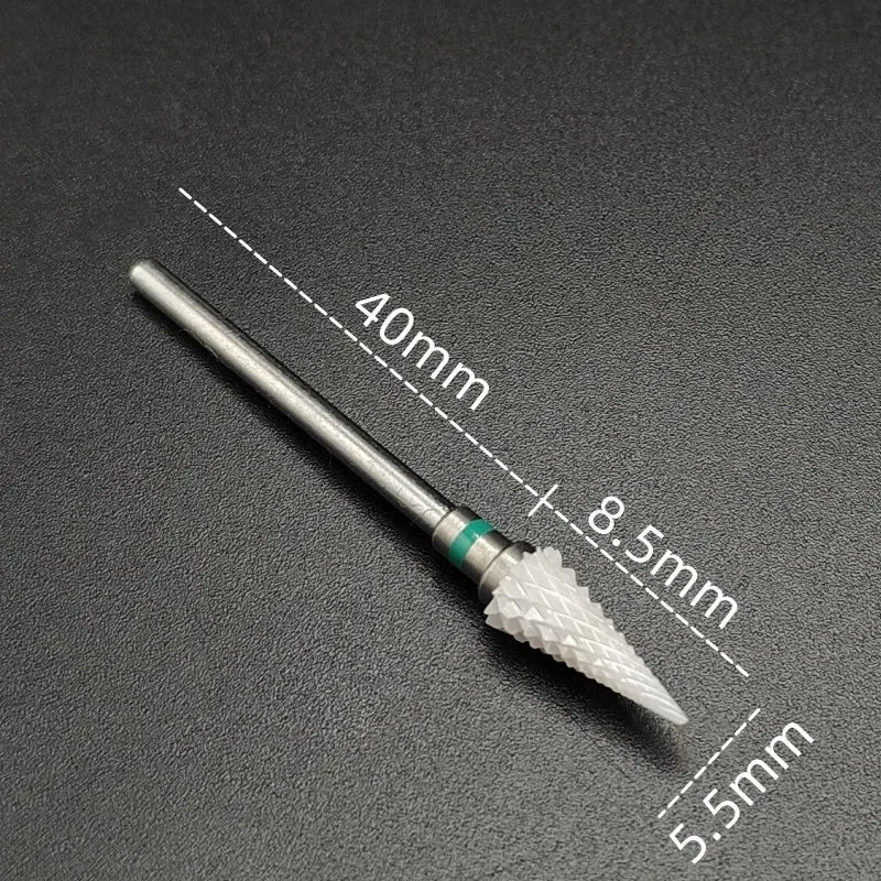 Ceramic Nail Drill Bit – 3/32" Carbide Milling Cutter for Electric Nail Drill, Manicure, Pedicure & Callus Care
