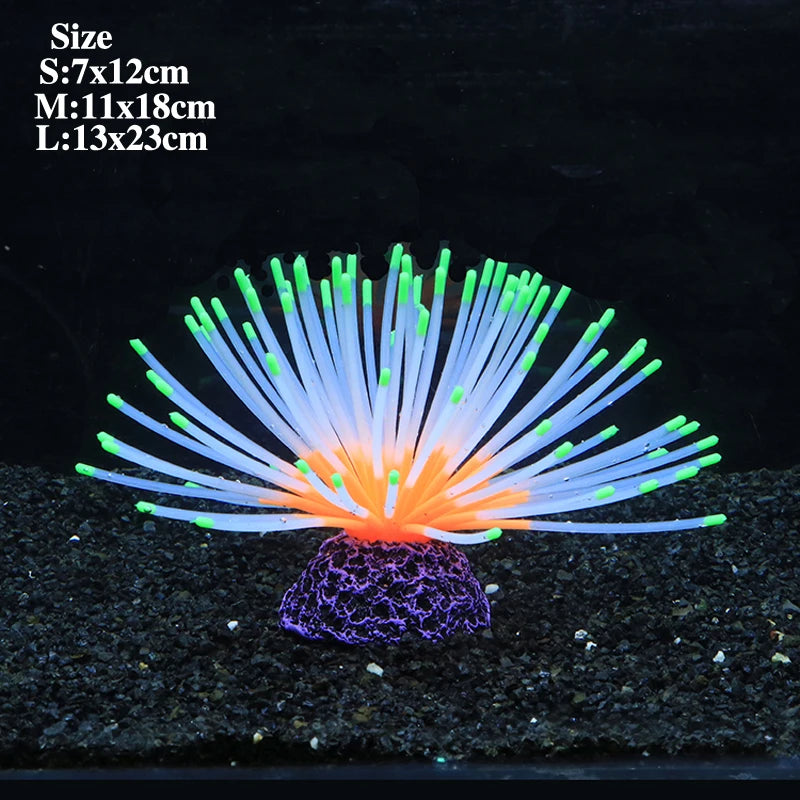 Artificial Silicone Sea Urchin Ball Decoration – Fluorescent Aquarium Ornament for Underwater Landscape and Fish Tank Design