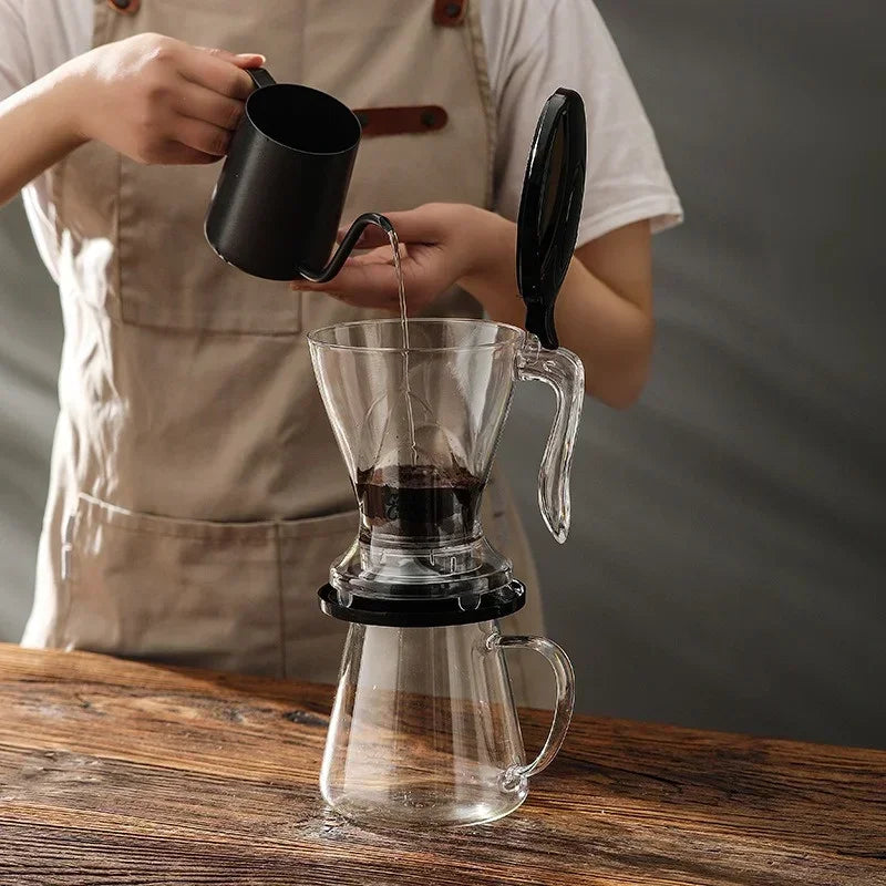 600ml Pour Over Coffee Dripper – Hand Brew Espresso Pot with Reusable Filter for Tea & Coffee