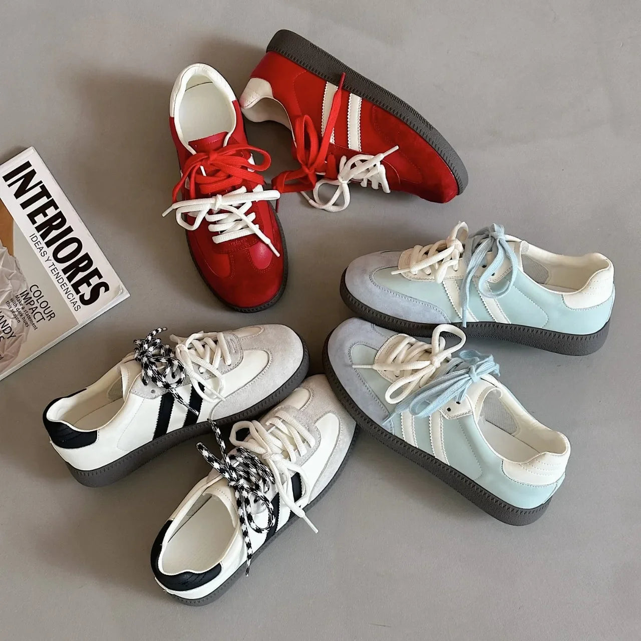 Women’s Mesh Lace-Up Sneakers – Casual Flat Vulcanized Shoes, Breathable PU Walking Loafers for Gym & Daily Wear, White Patchwork Style