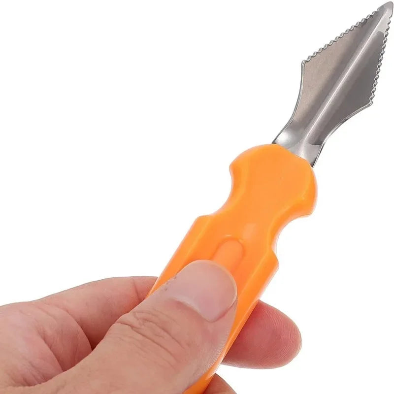 7-Piece Pumpkin Carving Tool Set – Stainless Steel Halloween Fruit & Clay Sculpture Kit with Storage Bag