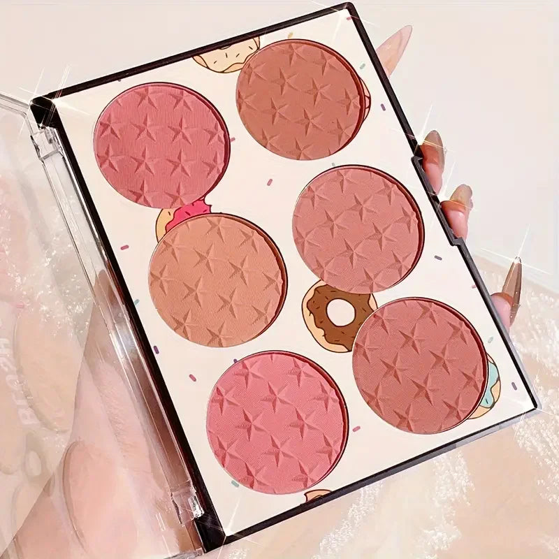 6-Color Matte Blush Palette – High Pigment, Long-Lasting Natural Cheek Colors for Daily Makeup