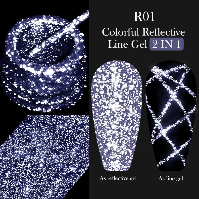 5ml Metallic Gold & Silver Liner Gel – Super Bright Mirror Nail Art Drawing Gel for French Tips & Design