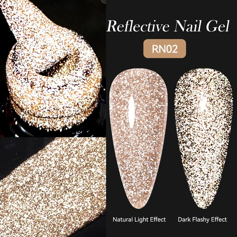 7ml Dynamic Reflective Cat Eye Magnetic Gel – Glitter Soak-Off Nail Polish with 3D Magnet Effect