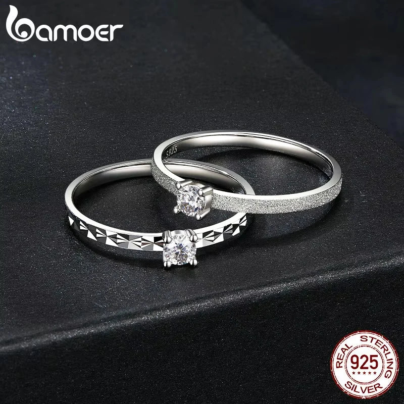 0.1 Carat Round Moissanite Engagement Ring – Prong Set Solitaire on 925 Sterling Silver with White Gold Plating for Women