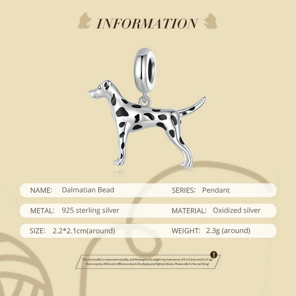Sterling Silver Dog Charm Bead – Poodle & Dachshund Pendant for Charm Bracelets, DIY Jewelry for Women