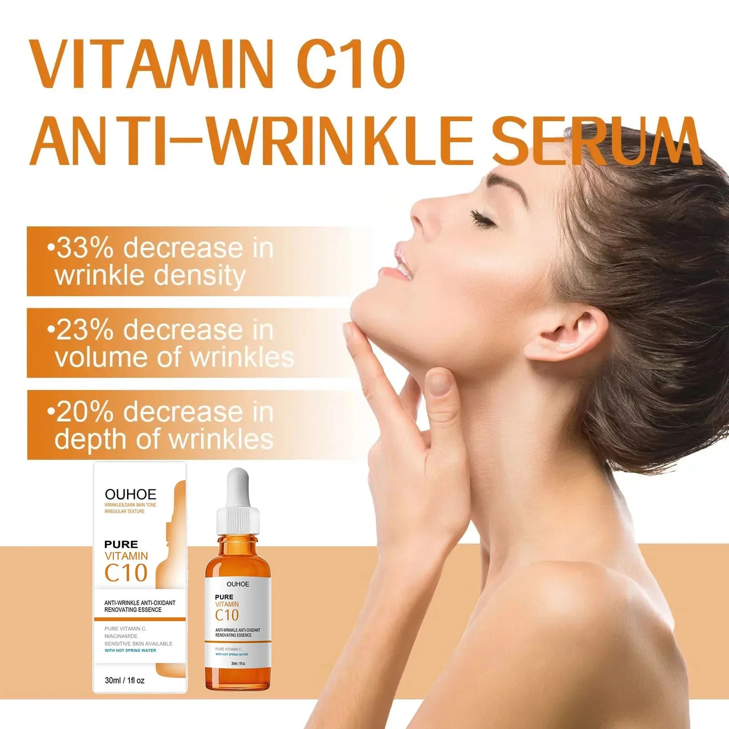 Vitamin C Face Serum – Anti-Wrinkle Lifting Essence for Firming, Brightening & Fine Line Reduction – Anti-Aging Skincare Treatment