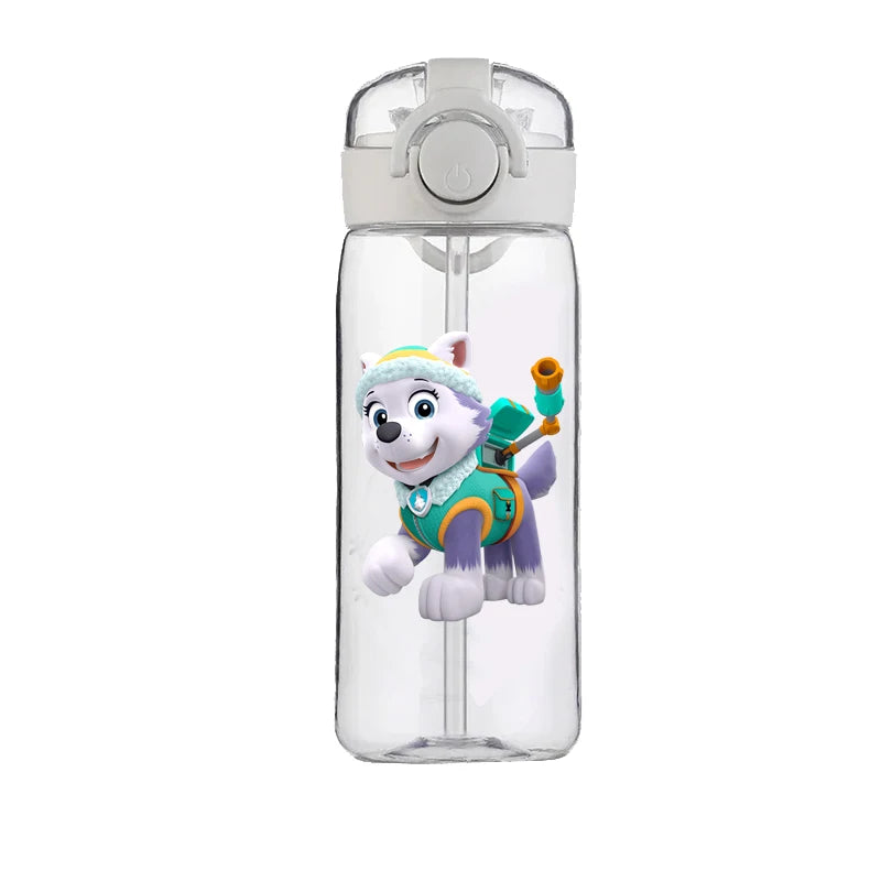 400ml PAW Patrol Chase Water Bottle – Leak-Proof Cartoon Plastic Cup with Straw for Kids, School, and Outdoor Sports Use
