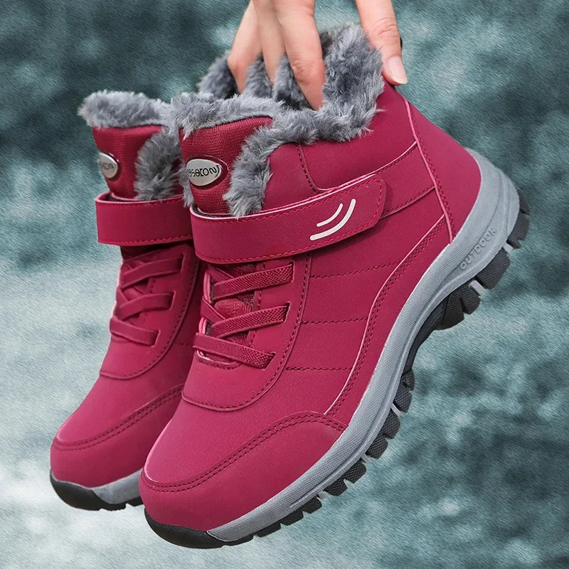 Women’s Ankle Snow Boots – Warm Plush Winter Platform Combat Style with Non-Slip Sole for Outdoor and Motorcycle Use