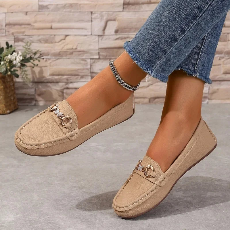 Soft Sole Slip-On Mary Jane Flats – Round Toe Casual Loafers for Women, Spring/Autumn