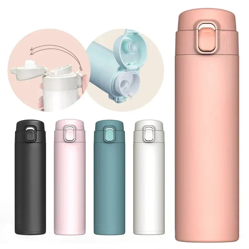 450ML Stainless Steel Thermos Water Bottle – Vacuum Insulated Mug for Hot and Cold Drinks