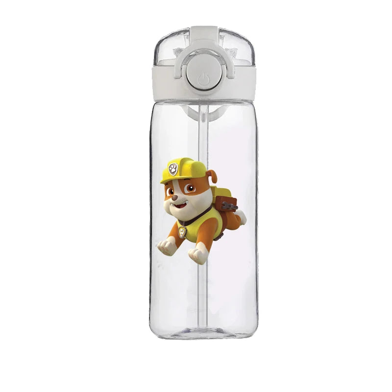 400ml PAW Patrol Chase Water Bottle – Leak-Proof Cartoon Plastic Cup with Straw for Kids, School, and Outdoor Sports Use