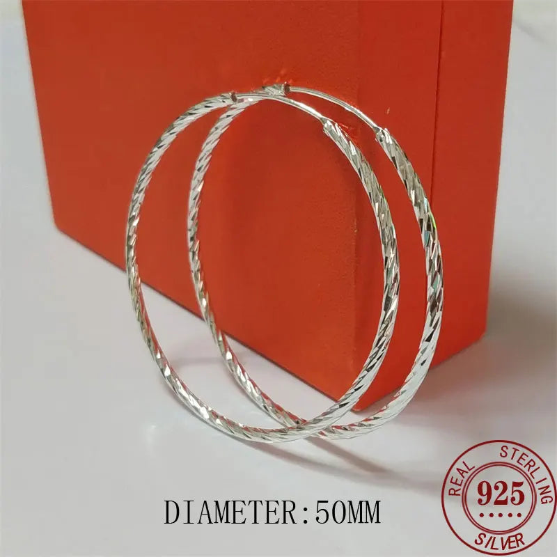 18K Yellow Gold Plated Sterling Silver Hoop Earrings for Women