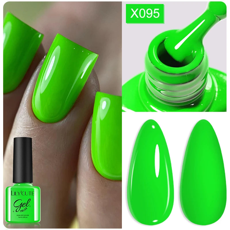 7ml Nail Gel Polish – 125 Solid Colors, Soak-Off UV LED Semi-Permanent Gel for Manicure
