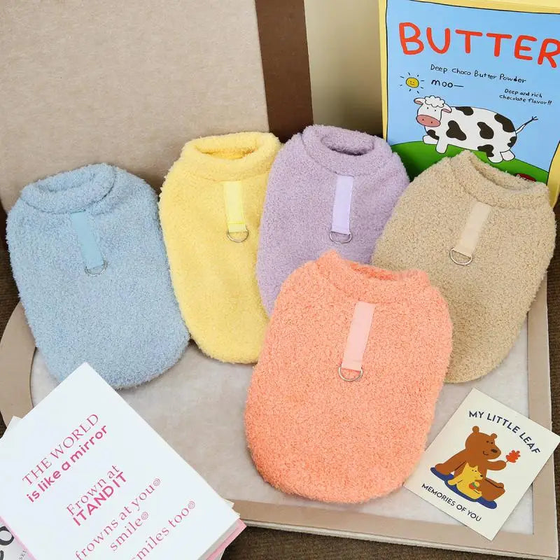 Winter Plush Dog Sweater – Soft Warm Coat for Small & Medium Dogs and Cats, Cozy Puppy Jacket for Chihuahua, Teddy