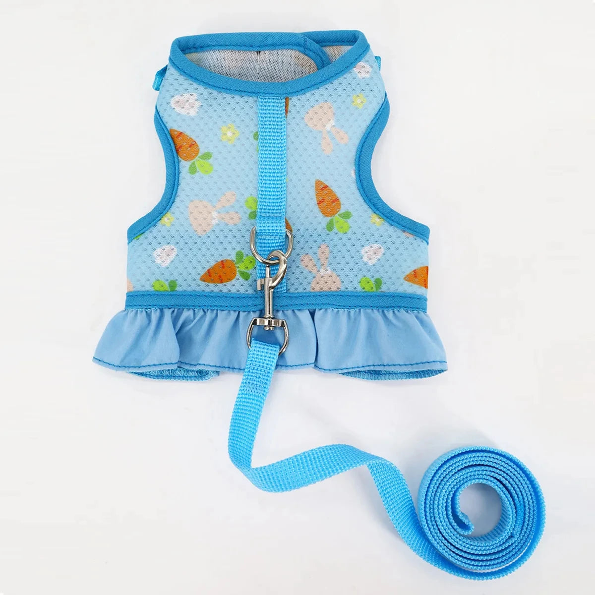 Adjustable Rabbit Harness and Leash Set – Breathable Mesh Vest Skirt for Bunny, Guinea Pig & Small Pets