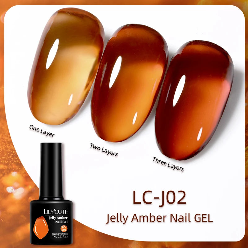 7ml Brown, Red & Purple Nail Gel Polish – Coffee Color Series Semi-Permanent Soak-Off UV Gel for Nail Art